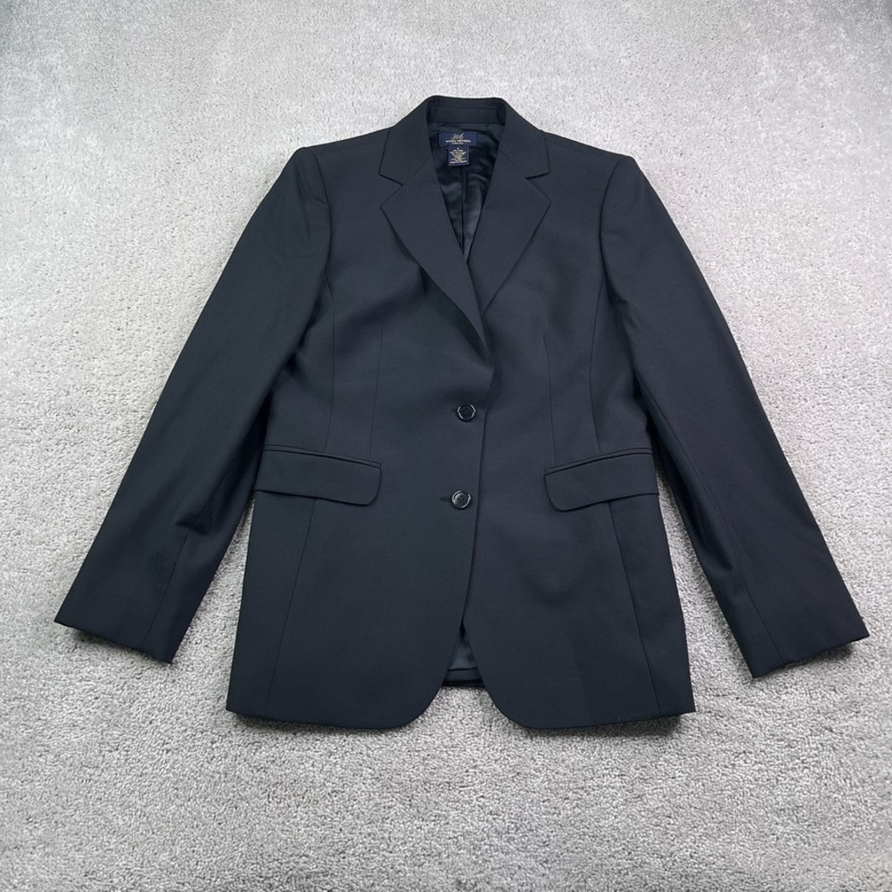 Brooks Brothers Blazer Womens 6 Black Stretch Wool Professional Career Jacket